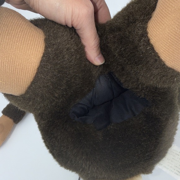 Vintage Child's Playmate Monkey Plush 15.5" Hand Puppet Squeaker 1984 Chimp - Picture 14 of 17